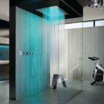 Shower Transparent Glass Walls Allow Rest Room